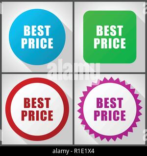 Vector icons with 4 options. Best price flat design icon set easy to edit in eps 10. Stock Vector