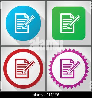 Vector icons with 4 options. Subscribe flat design icon set easy to edit in eps 10. Stock Vector