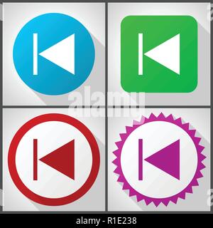 Vector icons with 4 options. Prev flat design icon set easy to edit in eps 10. Stock Vector