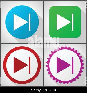 Vector icons with 4 options. Next flat design icon set easy to edit in eps 10. Stock Vector