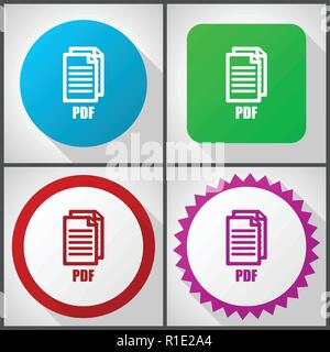 Vector icons with 4 options. Pdf flat design icon set easy to edit in eps 10. ,"Vector icons with 4 options.   f:/SVG/570.jpg,"Vector icons with 4 opt Stock Vector