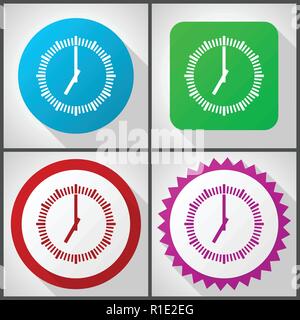 Vector icons with 4 options. Time flat design icon set easy to edit in eps 10. Stock Vector