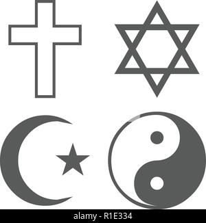 David star with crescent moon on points and sun in center of octagram ...