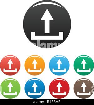 Upload icons set. Simple illustration of upload vector icons black isolated on white background Stock Vector