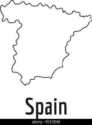 Spain map thin line. Simple illustration of Spain map vector isolated ...