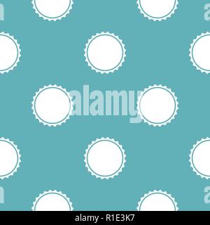 Beer cap pattern seamless blue. Simple illustration of  vector pattern seamless geometric repeat background Stock Vector