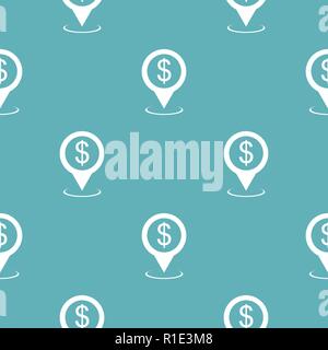 Bank map pointer pattern seamless blue. Simple illustration of  vector pattern seamless geometric repeat background Stock Vector