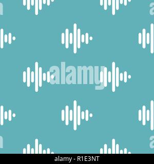 Sound wave pattern seamless blue. Simple illustration of  vector pattern seamless geometric repeat background Stock Vector