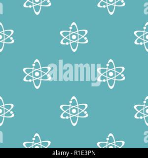 Atom pattern seamless blue. Simple illustration of  vector pattern seamless geometric repeat background Stock Vector