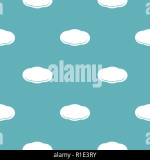 Cloud pattern seamless blue. Simple illustration of  vector pattern seamless geometric repeat background Stock Vector