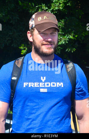 Chris Pratt looks very muscular after a 5 hour workout session with his personal trainer in Hollywood  Featuring: Chris Pratt Where: Los Angeles, California, United States When: 11 Oct 2018 Credit: WENN.com Stock Photo