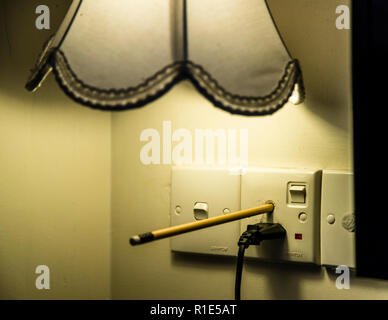 Electric Adapter improvisation in Sri Lanka Stock Photo