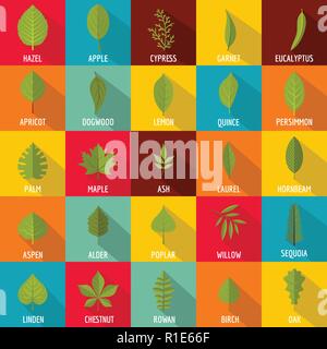 Leaf icons set. Flat illustration of 25 leaf vector icons for web Stock Vector