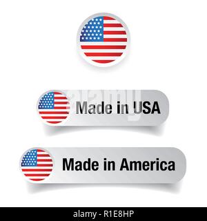 Made in USA label set Stock Vector