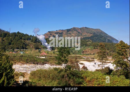 Kawah Sikidang Crater, Dieng Plateau, Wonosobo, Indonesia Stock Photo