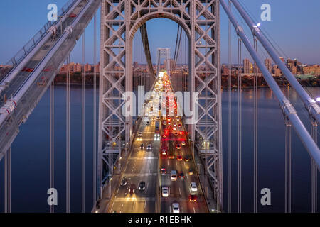 Aerial view of George Washington Bridge Stock Photo