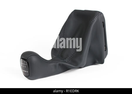 Six speed gear shift in car Stock Photo