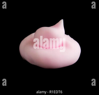 Pink shaving foam isolated on black background. Stock Photo
