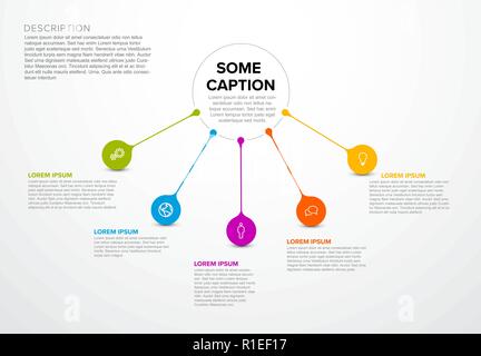 Vector multipurpose Infographic template made from circle and droplet pins Stock Vector