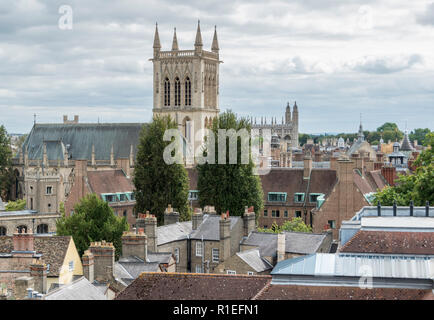 Rooftop views over Cambridge, England, UK