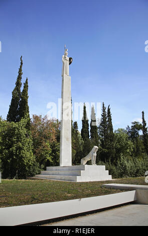 Sculpture of Athena in Pedion tou Areos. Athens. Greece Stock Photo