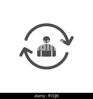 Refresh user sign, user profile icon. Vector illustration, flat Stock Vector
