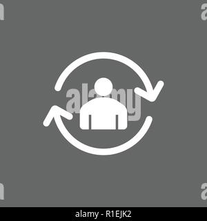 Refresh user sign, user profile icon. Vector illustration, flat Stock Vector