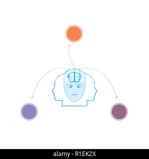 Brain storm infographics concept for 3 options. Stock Photo