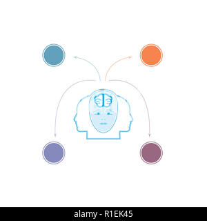 Brain storm infographics concept for 4 options. Stock Photo