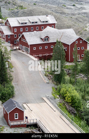 alaska mccarthy kennecott wrangell elias st abandoned aerial mine national park lodging bunkhouses buildings part other alamy