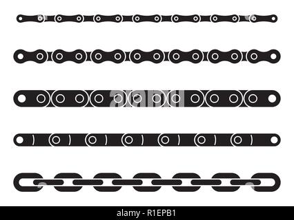 Type of transmission chain. Silhouette vector Stock Vector