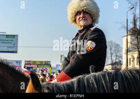 11.11.2018, Lublin: commander of the Cossack troops Stock Photo