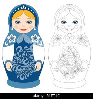 Russian matryoshka doll. Stock Vector