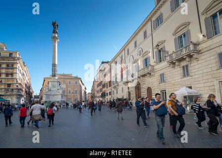 ROME, ITALY - OCTOBER 24, 2018: Column of the Immaculate Conception Stock Photo