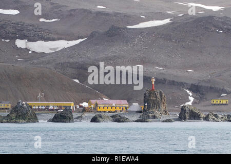 Research station Antarctica. Henryk Arctowski Polish Antarctic Station. Stock Photo