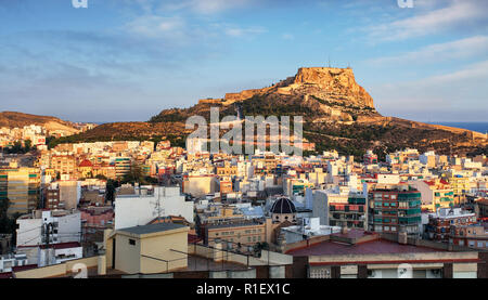 Alicante in Spain at sunset Stock Photo