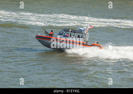 US Coastguards armed speedboat, New York city, United States of America. Stock Photo