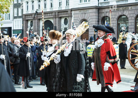 A day in the life of The Lord Mayor of London, Peter Estlin, at the Lord Mayors Show 2018, in the City of London. Stock Photo