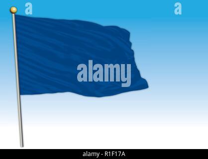 Symbolic monochromatic colored flag, blue color Stock Vector