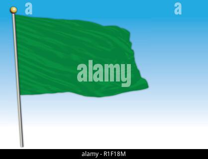 Symbolic monochromatic colored flag, green color Stock Vector