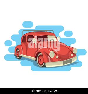 Beautiful retro car. Vector illustration Stock Vector
