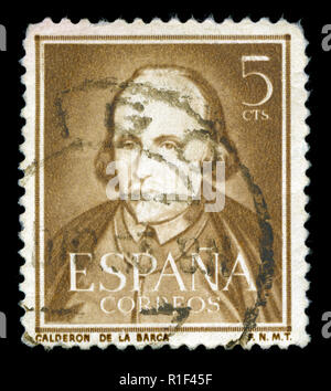 Postage stamps from Spain in the Writers series issued in 1951 Stock Photo