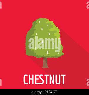 Chestnut tree icon. Flat illustration of chestnut tree vector icon for web Stock Vector
