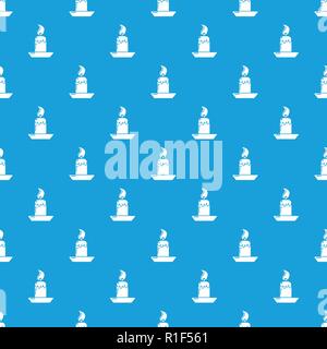 Candle pattern vector seamless blue Stock Vector