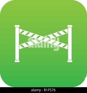 Police line icon digital green Stock Vector
