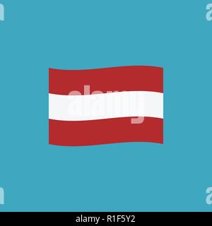 Austria flag icon in flat design. Independence day or National day holiday concept. Stock Vector