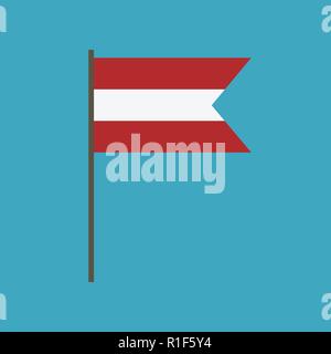 Austria flag icon in flat design. Independence day or National day holiday concept. Stock Vector