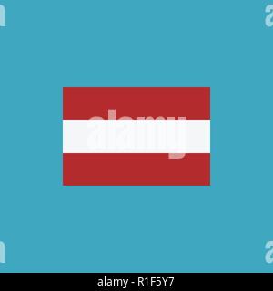 Austria flag icon in flat design. Independence day or National day holiday concept. Stock Vector