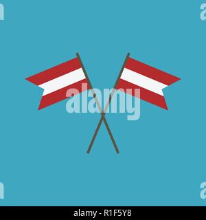 Austria flag icon in flat design. Independence day or National day holiday concept. Stock Vector