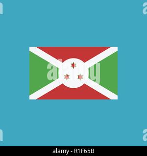 Burundi flag icon in flat design. Independence day or National day holiday concept. Stock Vector